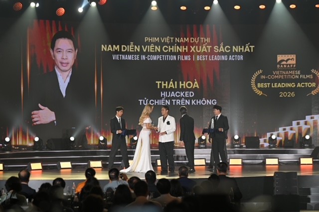 Giải thưởng nam diễn viên chính xuất sắc nhất tại DANAFF IV 2026 đã gọi tên Thái Hòa với vai diễn trong bộ phim “Tử chiến trên không”.