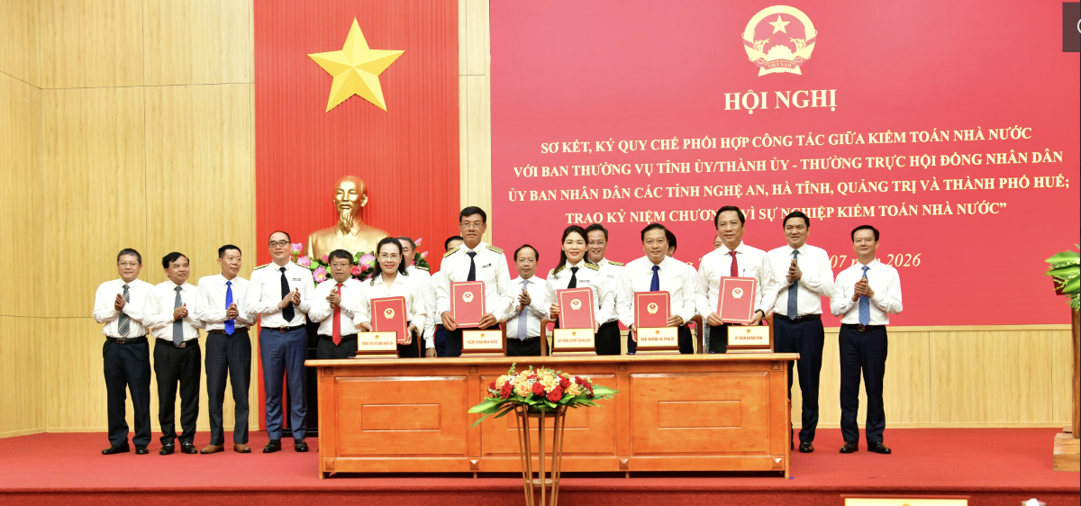 Kiểm toán nhà nước ký Quy chế phối hợp công tác với 4 tỉnh, thành
