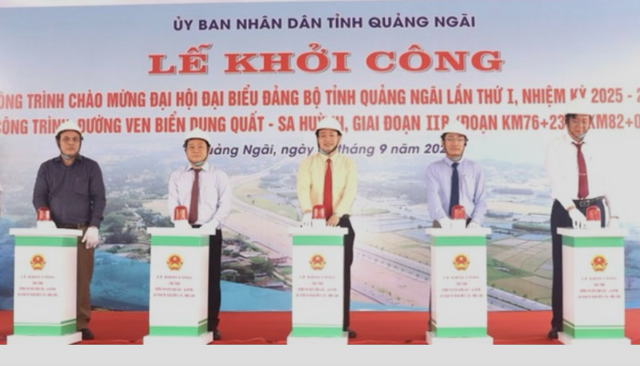 Khởi công giai đoạn IIb dự án đường ven biển Dung Quất - Sa Huỳnh, vào tháng 9/2025.