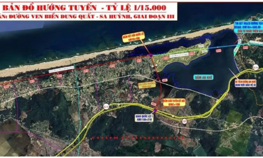 Positions and directions of the Dung Quat - Sa Huynh coastal route (Phase 3).