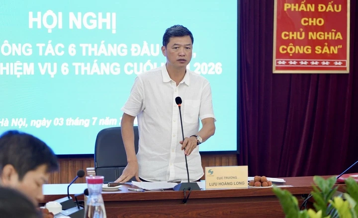 Cục trưởng Cục Sở hữu trí tuệ Lưu Hoàng Long phát biểu chỉ đạo tại Hội nghị - Ảnh:MST.