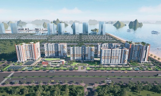 Phối cảnh dự án nhà ở xã hội tại Khu đô thị mới Ao Tiên thuộc đặc khu Vân Đồn.