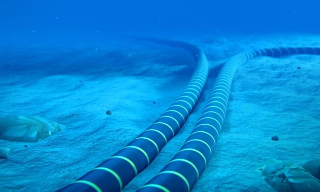 Một tuyến cáp ngầm nằm dưới đáy đại dương. Ảnh: Sun Cable