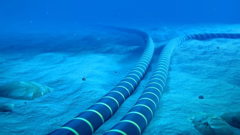Một tuyến cáp ngầm nằm dưới đáy đại dương. Ảnh: Sun Cable
