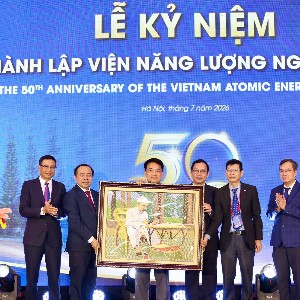 Lễ kỷ niệm 50 năm thành lập Viện Năng lượng nguyên tử Việt Nam. Ảnh: VINATOM