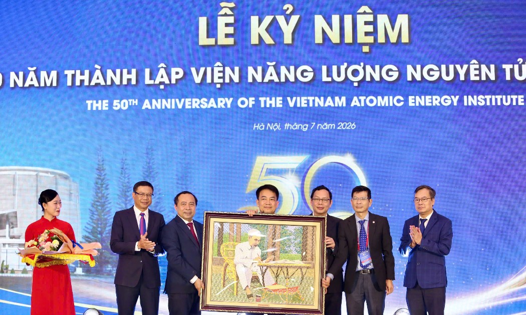 Lễ kỷ niệm 50 năm thành lập Viện Năng lượng nguyên tử Việt Nam. Ảnh: VINATOM