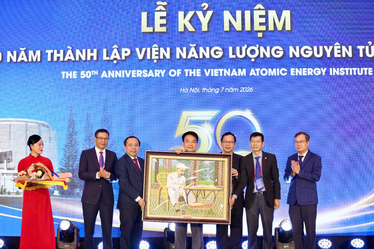 Lễ kỷ niệm 50 năm thành lập Viện Năng lượng nguyên tử Việt Nam. Ảnh: VINATOM