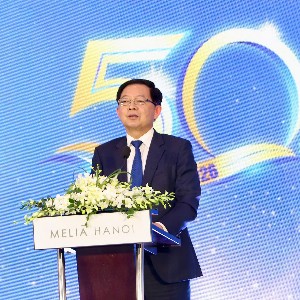 Phó Thủ tướng Hồ Quốc Dũng dự và phát biểu tại Lễ kỷ niệm 50 năm thành lập Viện Năng lượng nguyên tử Việt Nam. Ảnh: VINATOM
