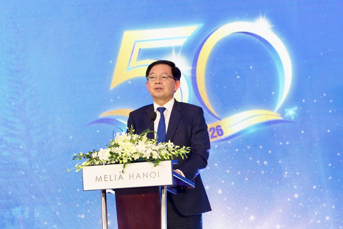 Phó Thủ tướng Hồ Quốc Dũng dự và phát biểu tại Lễ kỷ niệm 50 năm thành lập Viện Năng lượng nguyên tử Việt Nam. Ảnh: VINATOM