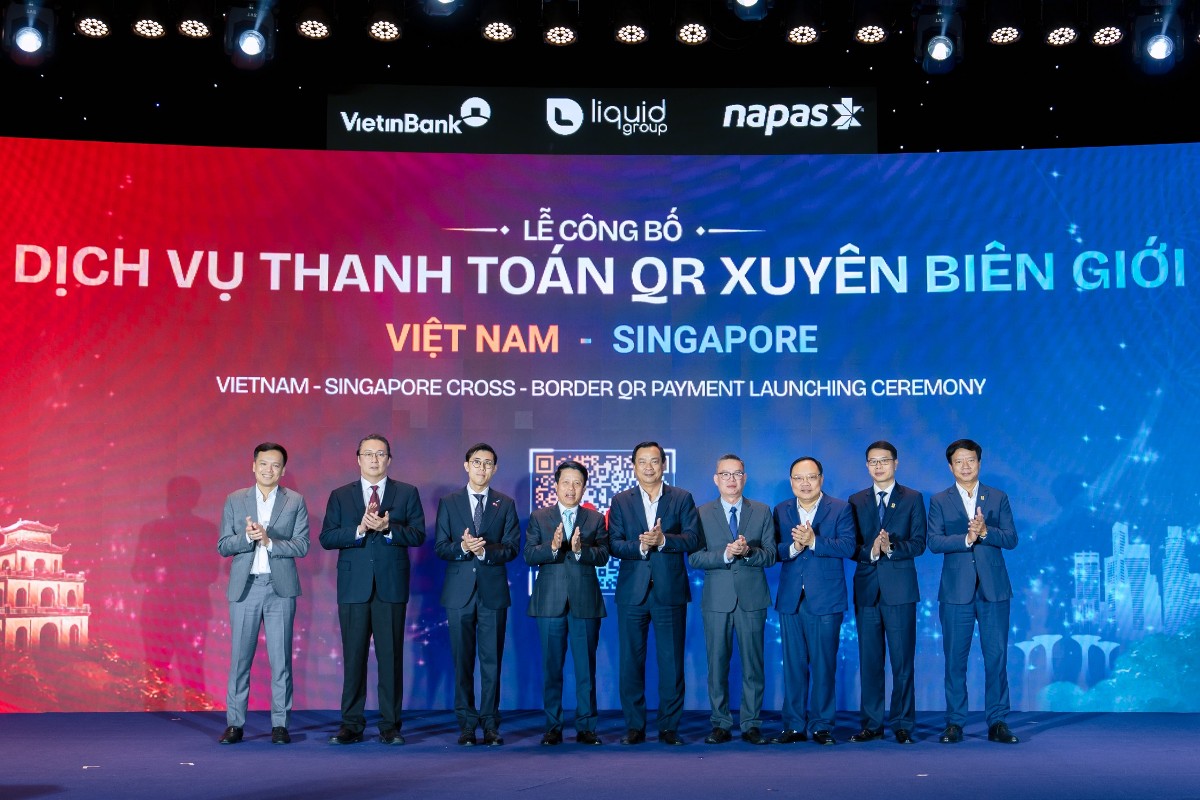 Chính thức ra mắt dịch vụ thanh toán mã QR giữa Việt Nam và Singapore. Ảnh: VietinBank.