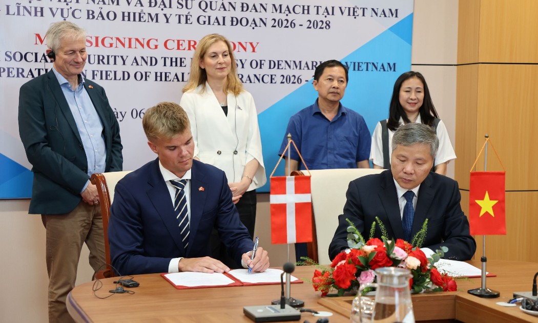 Đại sứ quán Đan Mạch tại Việt Nam và Bảo hiểm Xã hội (BHXH) Việt Nam vừa ký kết Biên bản ghi nhớ (MoU) giai đoạn 2026–2028