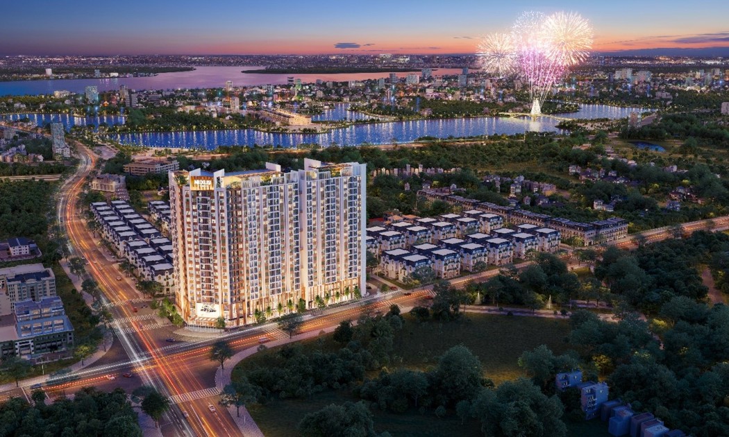 Phối cảnh tòa căn hộ Nexus Tower.