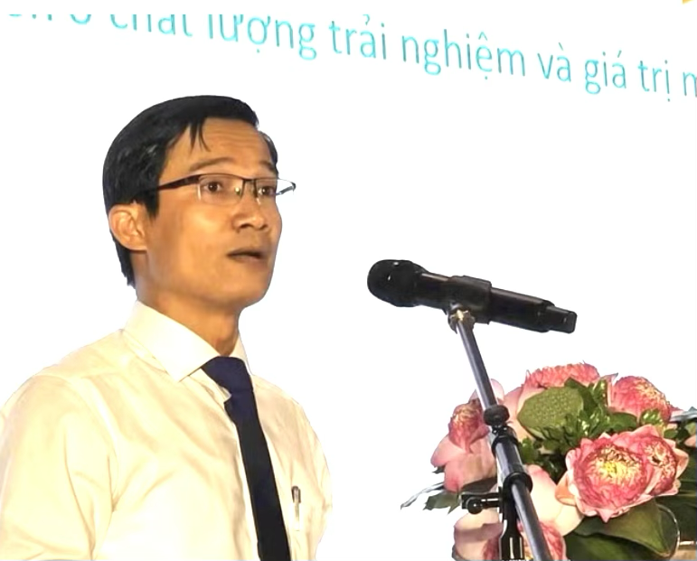 Phó Giám đốc Sở Văn hóa, Thể thao và Du lịch thành phố Đà Nẵng Tán Văn Vương, phát biểu tại lễ công bố. Ảnh Ngô Anh Văn