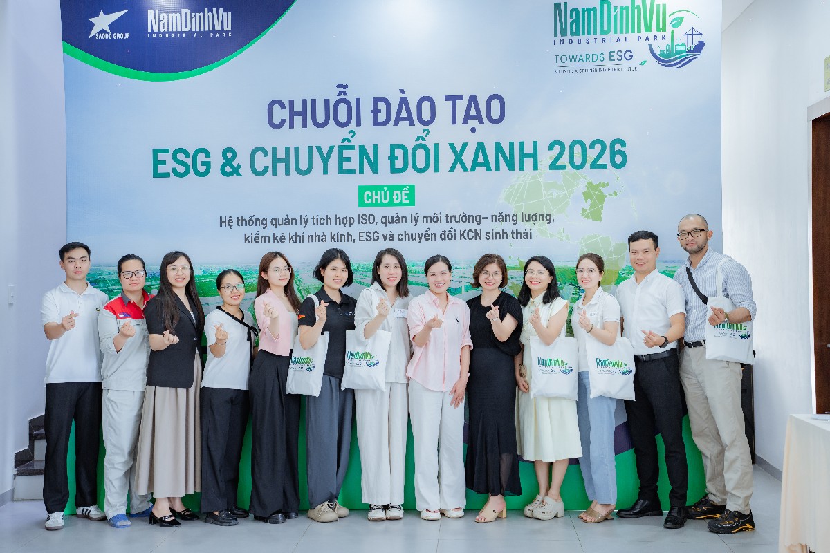 Chuỗi đào tạo về ESG và chuyển đổi xanh tại khu công nghiệp Nam Đình Vũ. Ảnh: Khu công nghiệp Nam Đình Vũ.