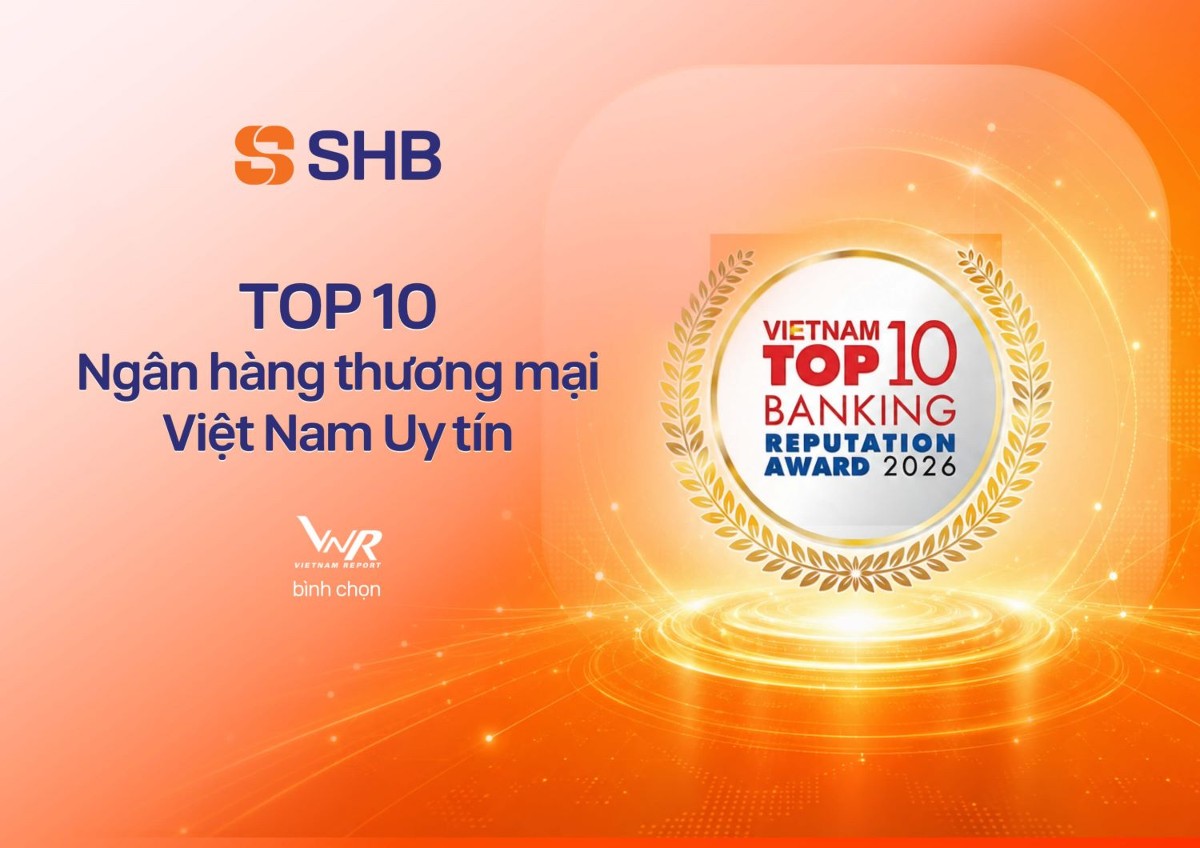 SHB – Top 10 Ngân hàng thương mại Việt Nam uy tín năm 2026.