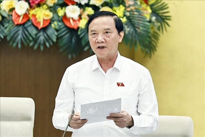 Phó Chủ tịch Quốc hội Nguyễn Khắc Định phát biểu. Ảnh: TTXVN.