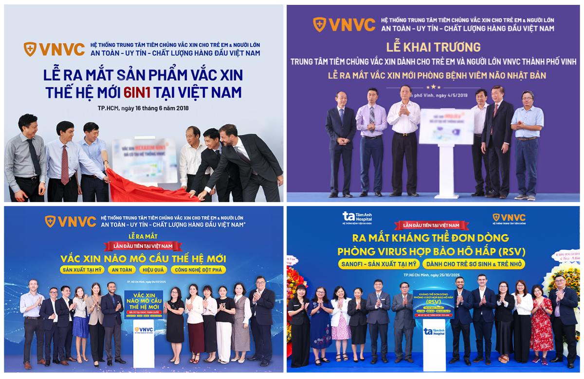 Nhiều năm qua, VNVC và Sanofi (Pháp) đã đưa về và triển khai tiêm tại Việt Nam nhiều loại vắc xin thế hệ mới cần thiết cho trẻ em và người lớn, như vắc xin 6 trong 1, viêm não Nhật Bản, não mô cầu ACYW, kháng thể đơn dòng RSV.
