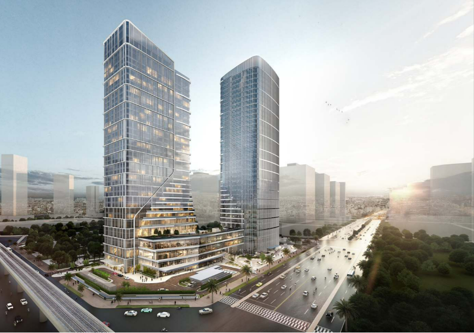 The IFC Hanoi twin-tower complex comprises Grade A office space, the five-star Shilla Monogram Hanoi Westlake hotel, and La Résidence serviced apartments.