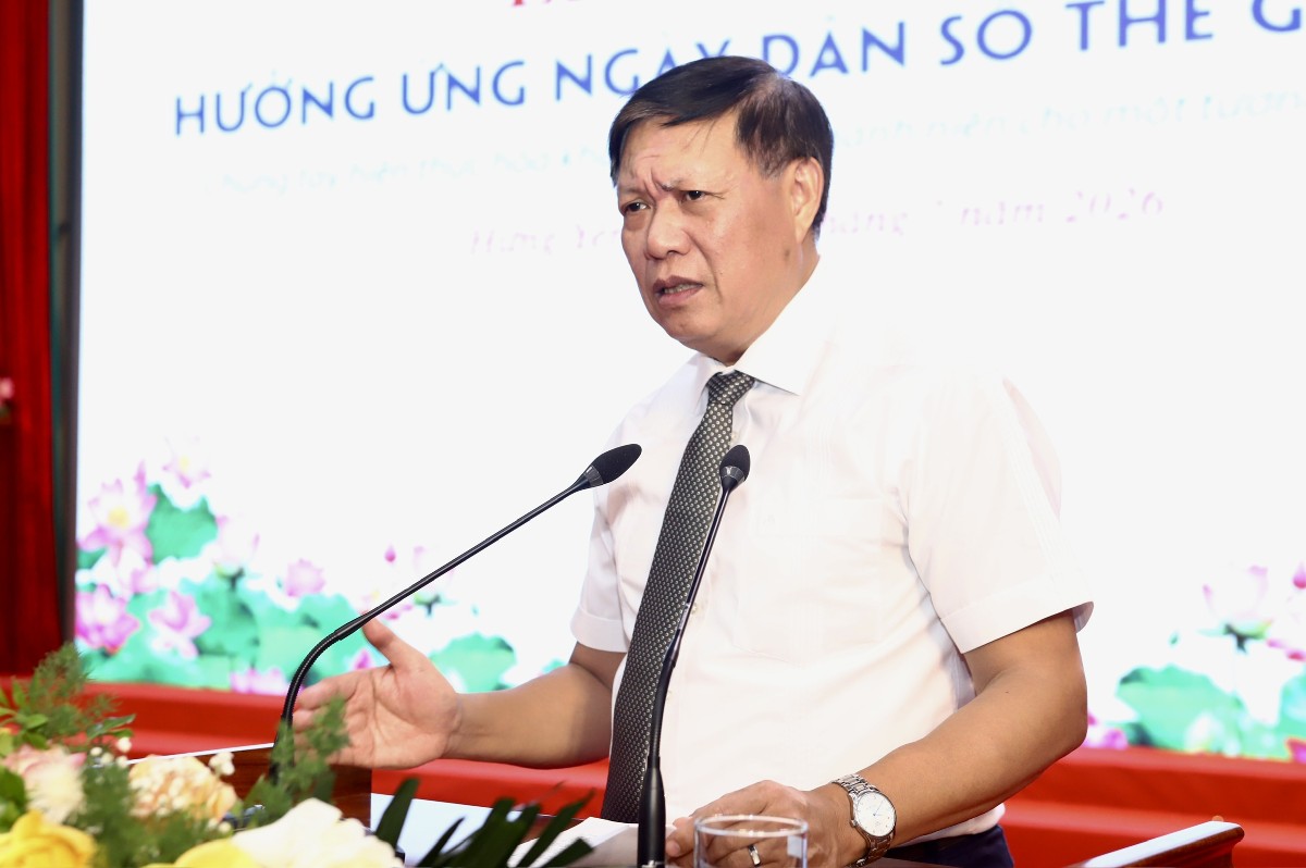 Thứ trưởng Bộ Y tế Đỗ Xuân Tuyên nhấn mạnh công tác dân số tại Việt Nam đang đối mặt với nhiều thách thức. Ảnh: Thành Long.