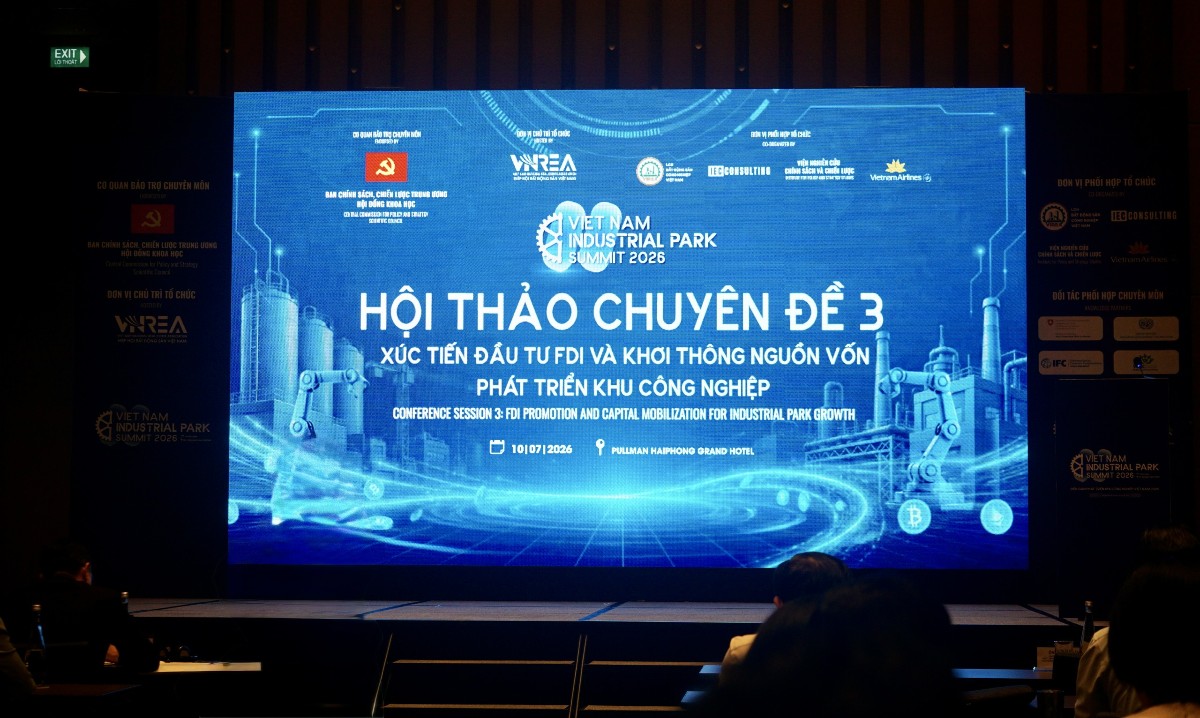 Hội thảo chuyên đề 3 với chủ đề Xúc tiến Đầu tư FDI và khơi thông nguồn vốn phát triển khu công nghiệp là hội thảo nằm trong Diễn đàn Phát triển Khu công nghiệp Việt Nam 2026.
