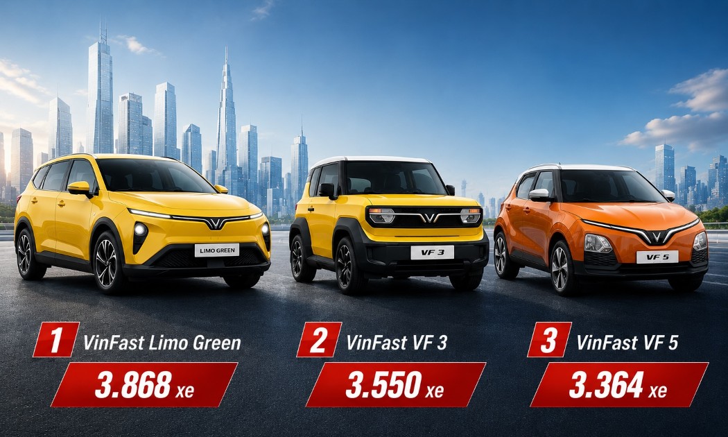 [Infographic] Top 10 xe bán chạy nhất tháng 6/2026: Xe điện bứt phá