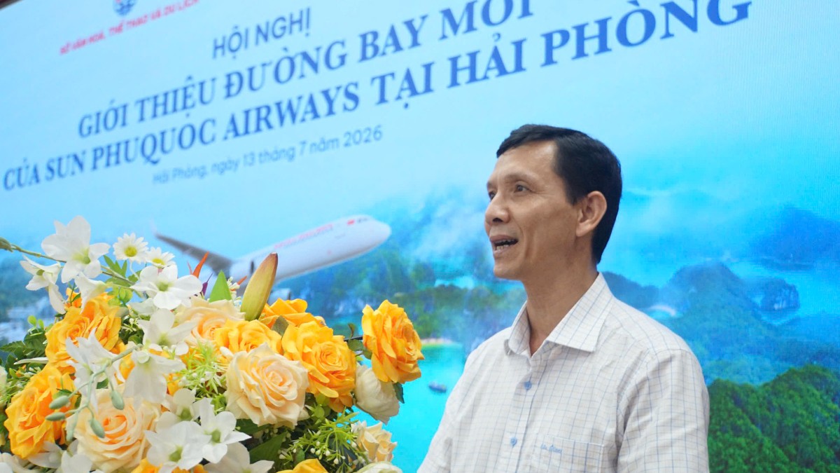 Phó Giám đốc Sở Văn hoá, Thể thao và Du lịch Hải Phòng Đỗ Thanh Bình phát biểu tại sự kiện.