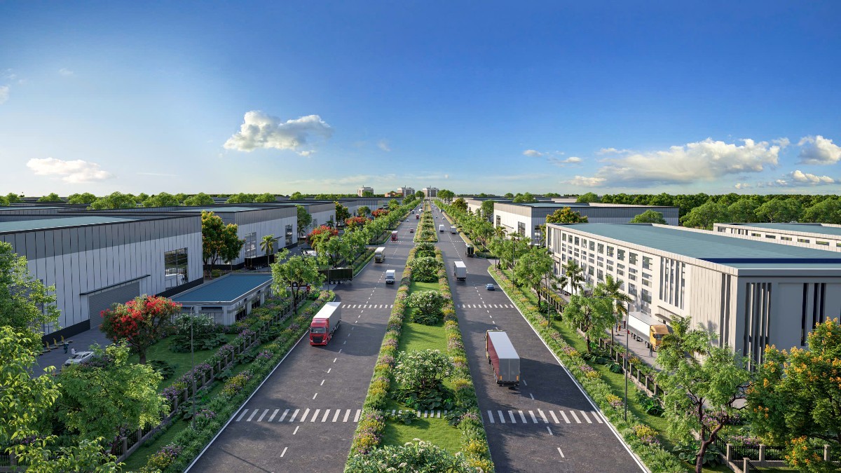 Khu công nghiệp Hoàng Diệu (phối cảnh) tại xã Gia Phúc, TP Hải Phòng với quy mô sử dụng 245ha đất, tổng mức đầu tư gần 3.400 tỷ đồng vừa được khởi công hồi tháng 5/2026.