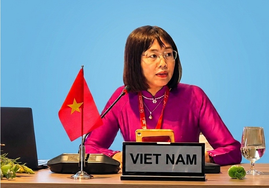 Phó Cục trưởng Cục Du lịch Quốc gia Việt Nam Nguyễn Thị Hoa Mai phát biểu tại hội nghị. Ảnh: TITC