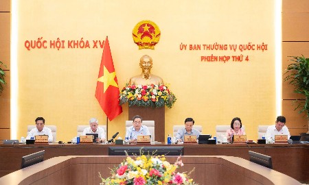 Chủ tịch Quốc hội Trần Thanh Mẫn chủ trì phiên họp. Nguồn: Cổng thông tin điện tử Quốc hội