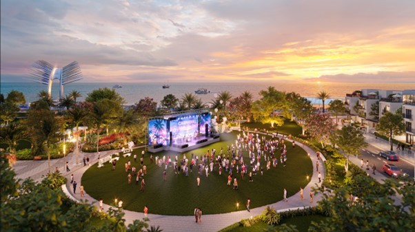 Hệ tiện ích nghỉ dưỡng, thương mại và giải trí được quy hoạch đồng bộ tại Vlasta - Sầm Sơn. Ảnh dự án.