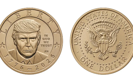 Bộ trưởng Tài chính Mỹ Scott Bessent công bố đồng xu mới in hình Tổng thống Trump trong một bài đăng trên mạng xã hội X ngày 15/7 - Ảnh: Tài khoản Bộ trưởng Tài chính Mỹ trên X.