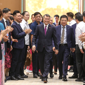 Sáng 18/7 tại trụ sở Chính phủ, Thủ tướng Chính phủ Lê Minh Hưng chủ trì Hội nghị Thường trực Chính phủ với cộng đồng doanh nghiệp. (Ảnh: VGP/Nhật Bắc).