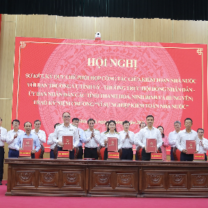 KTNN ký Quy chế phối hợp công tác với tỉnh Thanh Hoá. Ảnh: KTNN