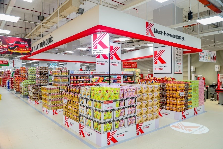 Khu vực Sản phẩm từ Hàn Quốc đặc trưng sẽ có mặt tại siêu thị Lotte Mart Bắc Giang. Ảnh: Lotte Mart Việt Nam