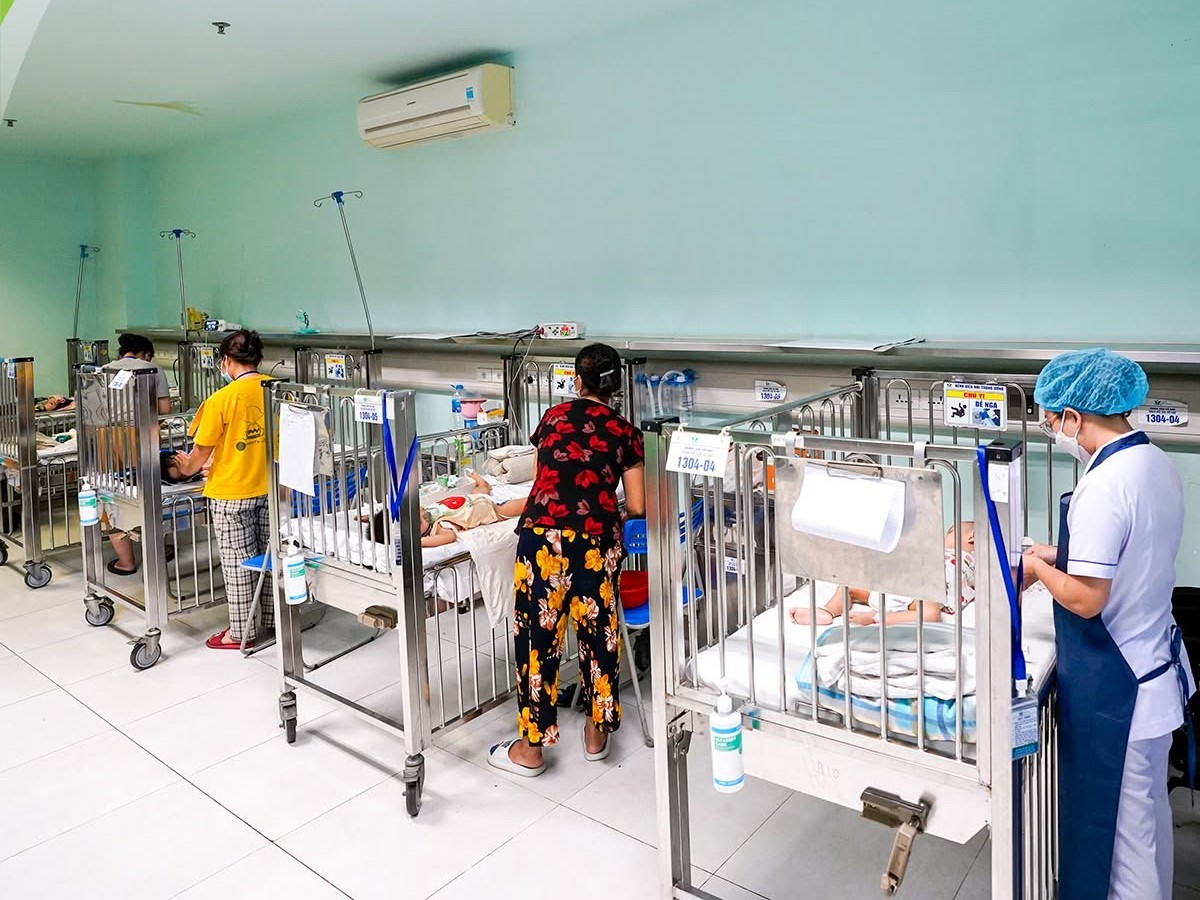 Từ đầu năm đến nay, Bệnh viện Nhi Trung ương ghi nhận 2.777 ca dương tính với Adenovirus. Ảnh: Bệnh viện Nhi Trung ương