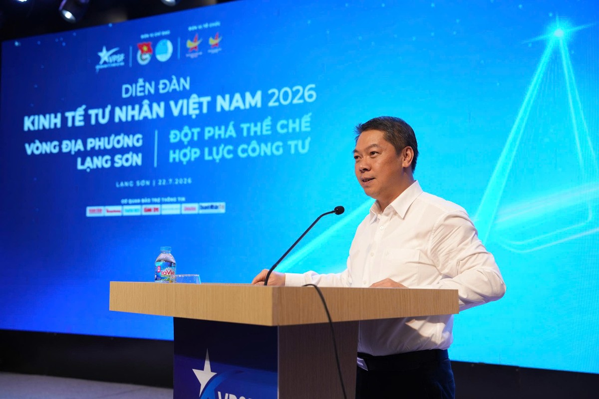 Ông Đoàn Thanh Sơn, Phó Chủ tịch UBND tỉnh Lạng Sơn chia sẻ tại Diễn đàn. Ảnh: BTC.