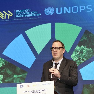 Ông John Robert Cotton, Phó Giám đốc Chương trình Đối tác Chuyển dịch Năng lượng Đông Nam Á (ETP) thuộc Văn phòng Dịch vụ Dự án Liên hợp quốc (UNOPS). Nguồn: Việt Dũng