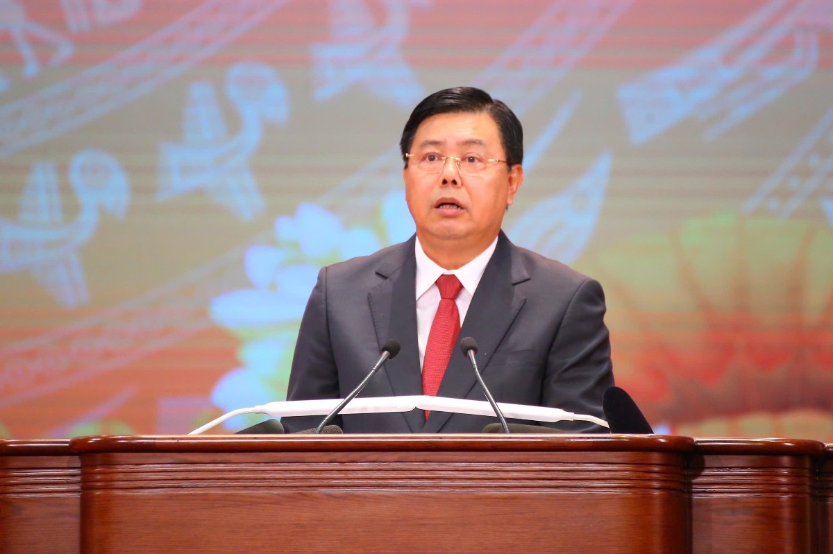 Quyền Bộ trưởng Bộ Nội vụ Nguyễn Tiến Hải phát biểu tại hội nghị. Ảnh: Tống Giáp.