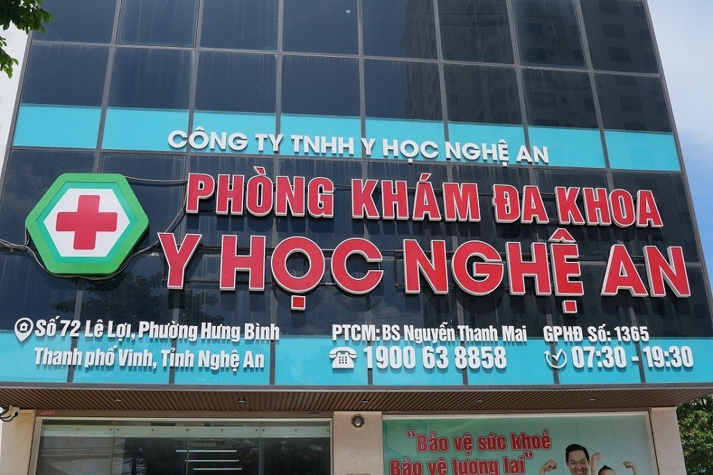 Phòng khám Đa khoa y học Nghệ An, nơi xảy ra vụ việc. Ảnh: Công an tỉnh Nghệ An.