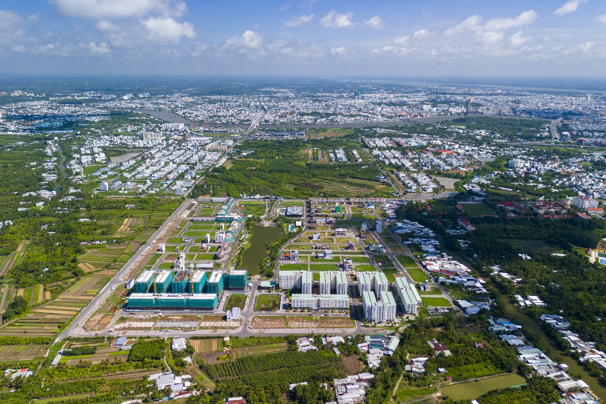 Nam Long II Central Lake tiếp giáp các trục đại lộ lớn và nằm gần trung tâm hành chính của Nam Cần Thơ. Ảnh: An Mai.