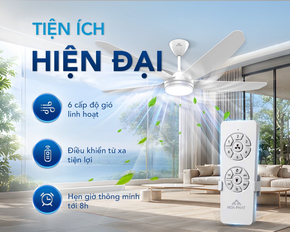 Điện máy Gia dụng Hòa Phát ra mắt dòng quạt trần cho mùa nắng nóng. Ảnh: Hòa Phát.