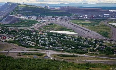 Mỏ quặng sắt lớn nhất châu Âu tại thành phố Kiruna, nằm trong Vòng Bắc Cực của Thụy Điển. Ảnh: Malin Haarala/AP Photo/picture alliance