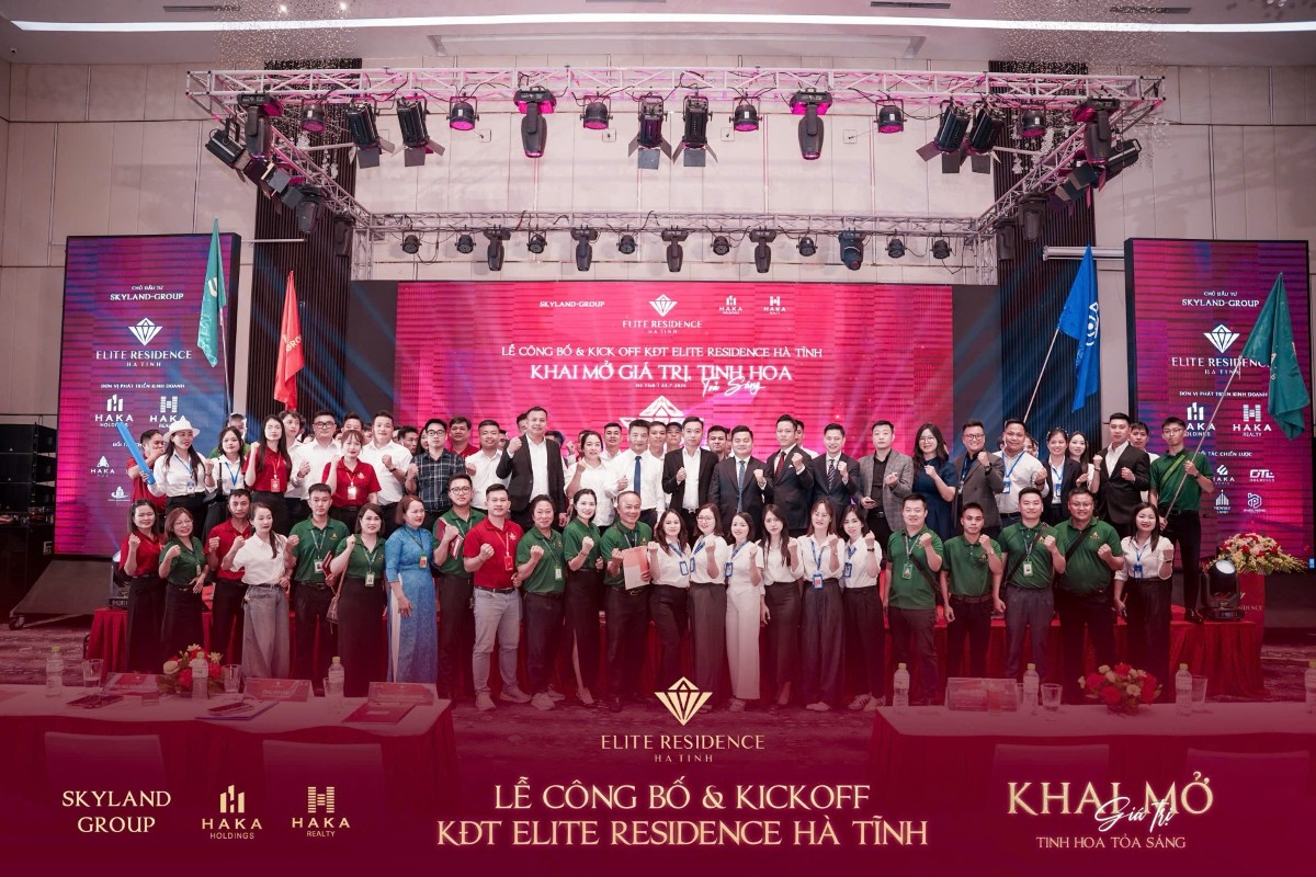 Gần 300 chuyên viên kinh doanh hội tụ tại Lễ công bố & Kickoff Khu đô thị Elite Residence Hà Tĩnh. Ảnh: Skyland-Group.