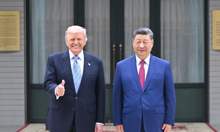 Tổng thống Mỹ Donald Trump và Chủ tịch Trung Quốc Tập Cận Bình trong chuyến thăm của nhà lãnh đạo Mỹ tới Trung Quốc ngày 15/5/2026 - Ảnh: Xinhua