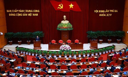 Tổng Bí thư, Chủ tịch nước Tô Lâm phát biểu bế mạc Hội nghị Ban Chấp hành Trung ương Đảng lần thứ 3, khóa XIV. Ảnh: TTXVN.