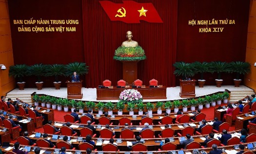 The 5-day third plenum of the 14th Party Central Committee closed in Hanoi on July 24. - (Photo: VNA)