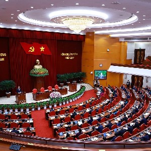 Phiên bế mạc Hội nghị lần thứ ba Ban Chấp hành Trung ương Đảng khóa XIV. Ảnh: TTXVN