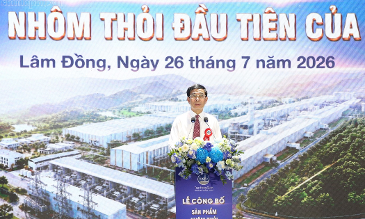 Đại tướng Phan Văn Giang, Ủy viên Bộ Chính trị, Phó Thủ tướng Chính phủ, Bộ trưởng Bộ Quốc phòng phát biểu tại buổi lễ. Ảnh: Nguyễn Hoàng/VGP.