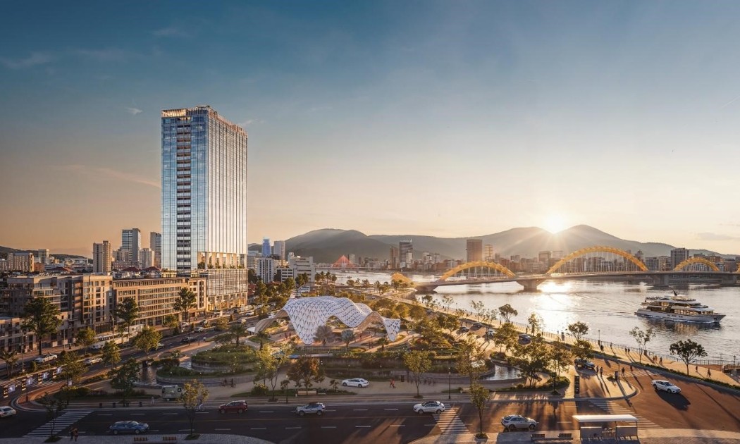 Phối cảnh dự án M Riverside Danang với vị trí đắc địa ngay bên cầu Rồng, sông Hàn. Ảnh dự án.