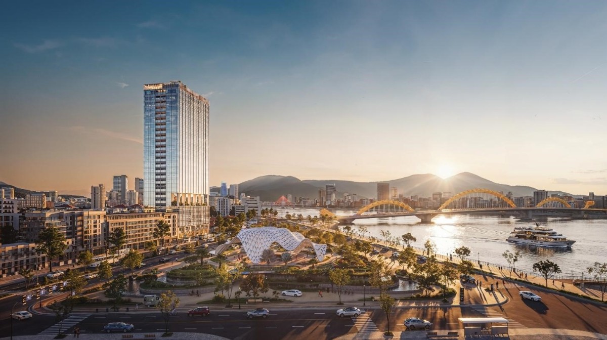 Phối cảnh dự án M Riverside Danang với vị trí đắc địa ngay bên cầu Rồng, sông Hàn. Ảnh dự án.